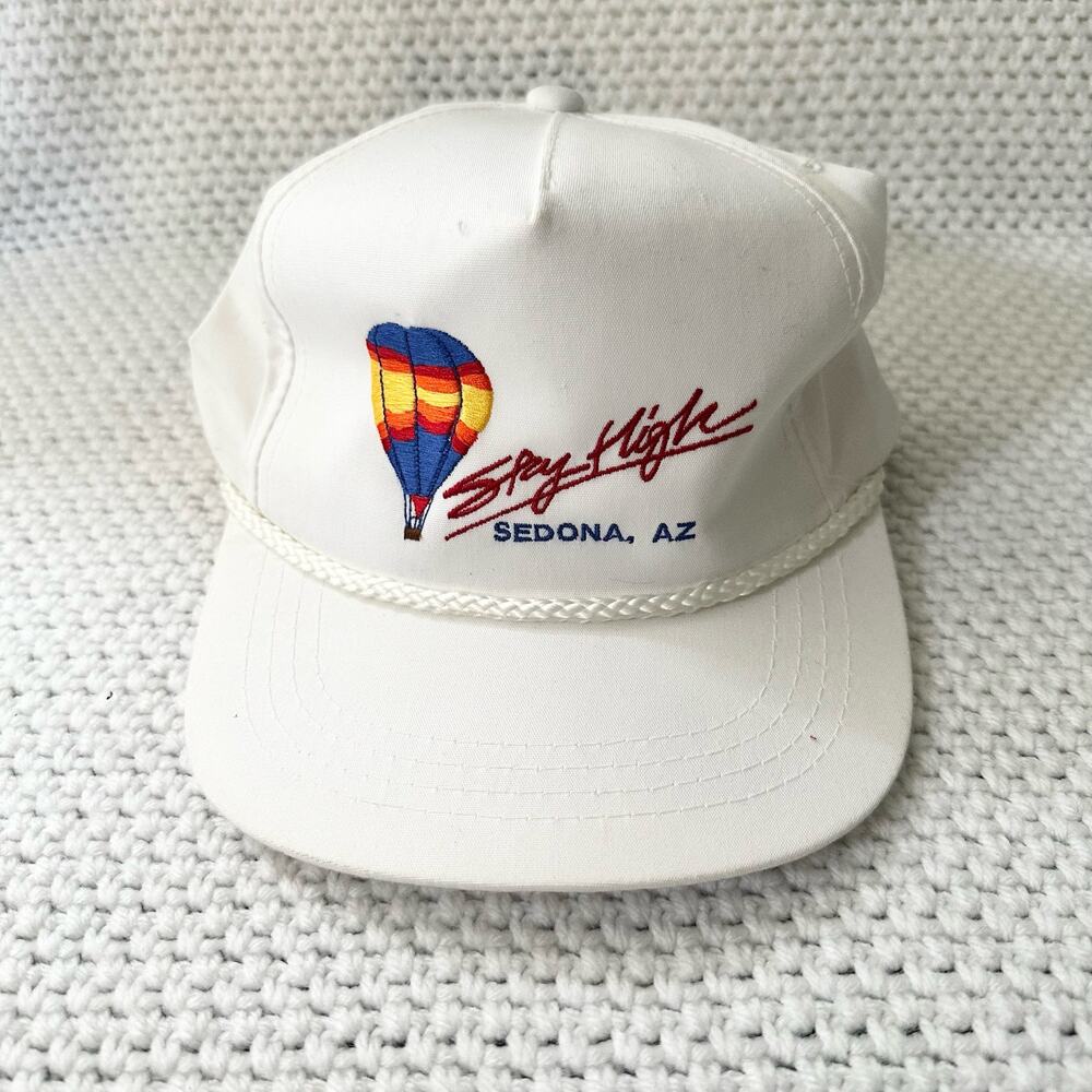 Yupoong Vintage White Sedona Arizona Hot Air Balloon Stay High Embroidered Hat